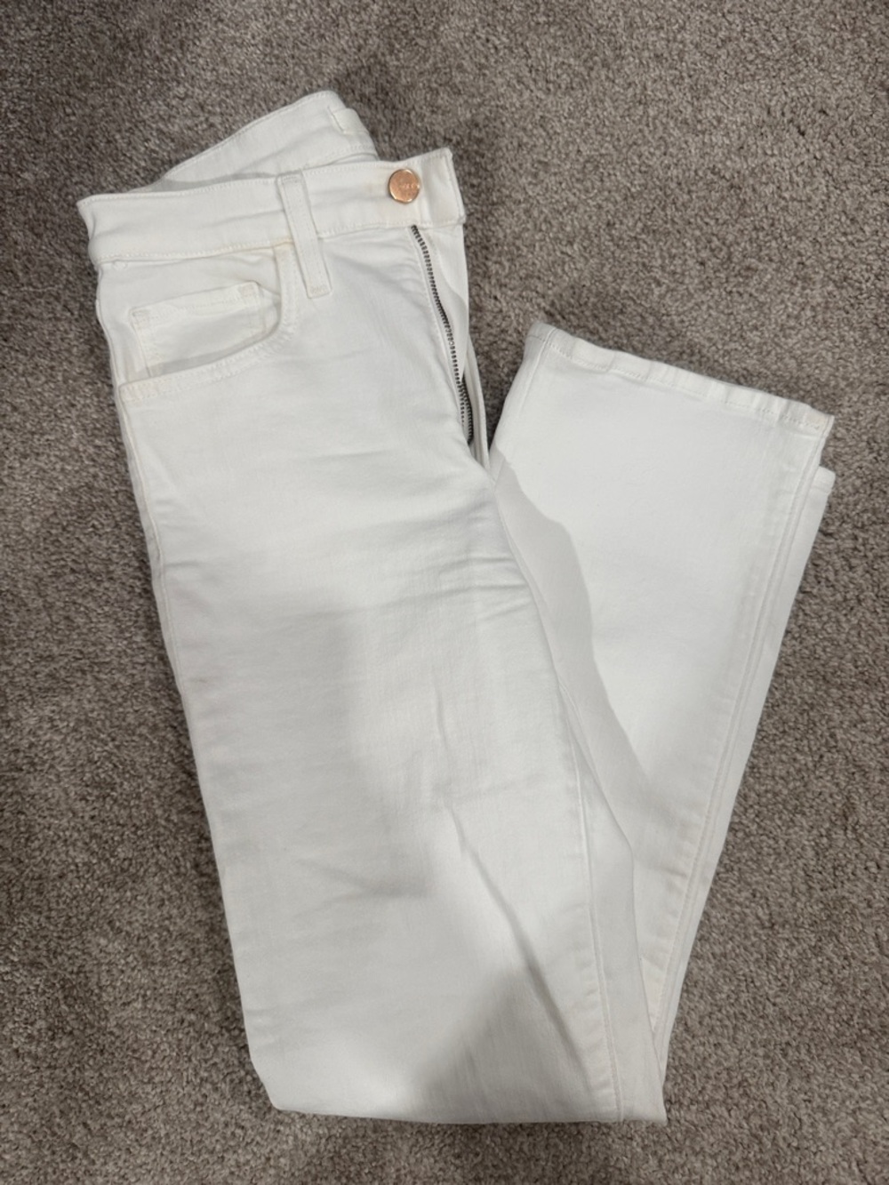 Joes Jeans White Denim Flawless The Callie high rise cropped boot